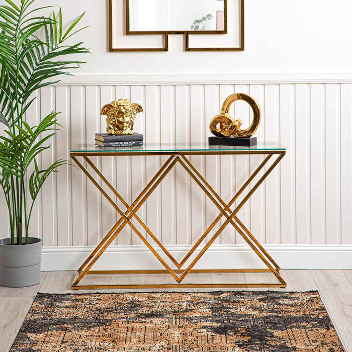 Value Imperia Gold Glass Top Console Table Console Table CIMC 