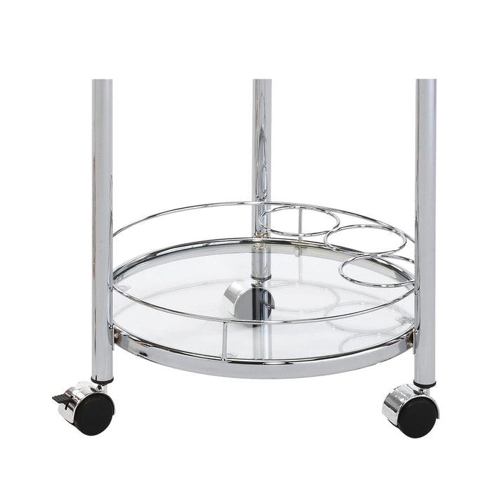 Value Harry Chrome Metal & Clear Trolley Shelving Unit CIMC 