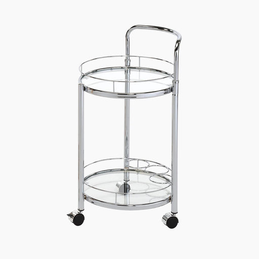 Value Harry Chrome Metal & Clear Trolley Shelving Unit CIMC 