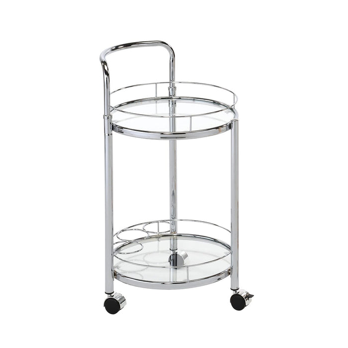 Value Harry Chrome Metal & Clear Trolley Shelving Unit CIMC 