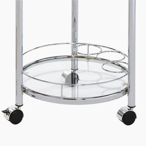 Value Harry Chrome Metal & Clear Trolley Shelving Unit CIMC 