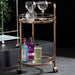 Value Harry Rose Gold Metal & Clear Glass Trolley Shelving Unit CIMC 