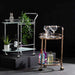 Value Harry Rose Gold Metal & Clear Glass Trolley Shelving Unit CIMC 