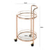 Value Harry Rose Gold Metal & Clear Glass Trolley Shelving Unit CIMC 