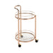 Value Harry Rose Gold Metal & Clear Glass Trolley Shelving Unit CIMC 