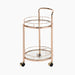 Value Harry Rose Gold Metal & Clear Glass Trolley Shelving Unit CIMC 