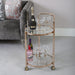 Value Harry Rose Gold Metal & Clear Glass Trolley Shelving Unit CIMC 