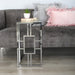 Geo Silver Chrome Glass Top Sofa Table Side Table CIMC 