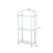 Harry 113cm Chrome and Glass 3 Tier Display Unit Shelving Unit CIMC 