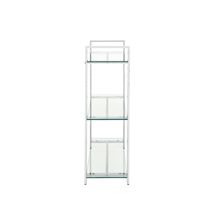 Harry 113cm Chrome and Glass 3 Tier Display Unit Shelving Unit CIMC 