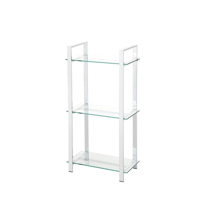 Harry 113cm Chrome and Glass 3 Tier Display Unit Shelving Unit CIMC 