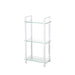 Harry 113cm Chrome and Glass 3 Tier Display Unit Shelving Unit CIMC 