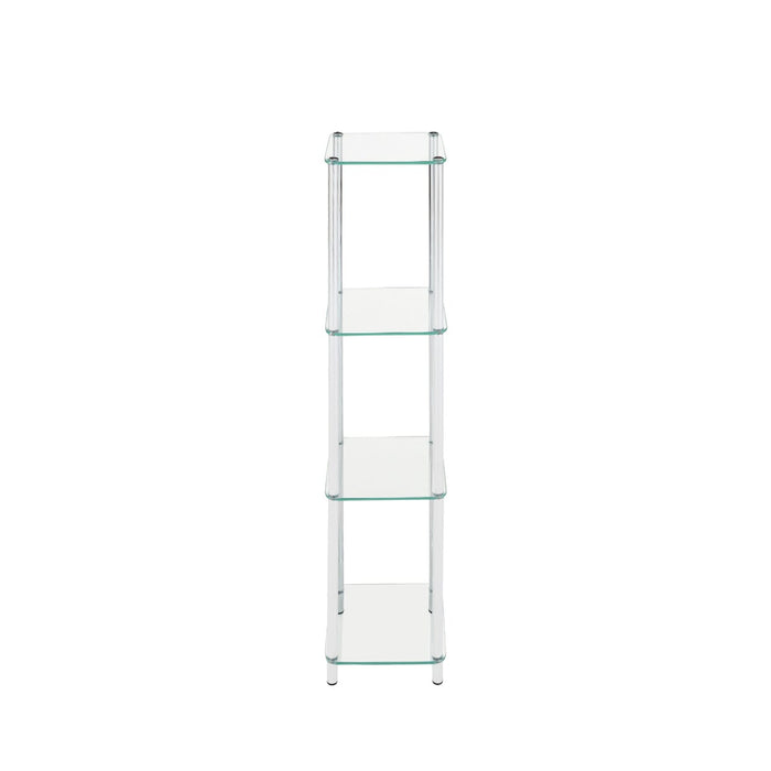 Harry 126cm Chrome and Glass 3 Tier Display Unit Shelving Unit CIMC 