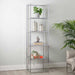 Logan 189cm Chrome and Glass 5 Tiered Rectangular Display Unit Shelving Unit CIMC 