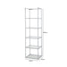 Logan 189cm Chrome and Glass 5 Tiered Rectangular Display Unit Shelving Unit CIMC 