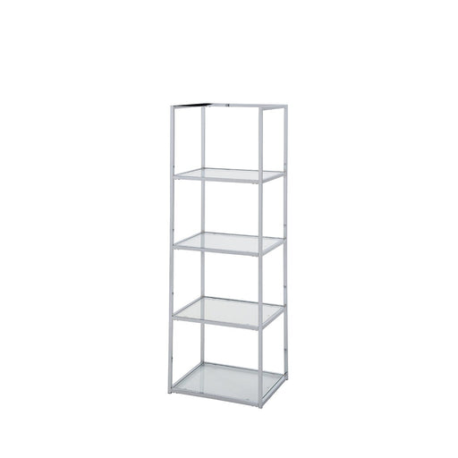 Logan 151.5cm Chrome and Glass 4 Tiered Rectangular Display Unit Shelving Unit CIMC 