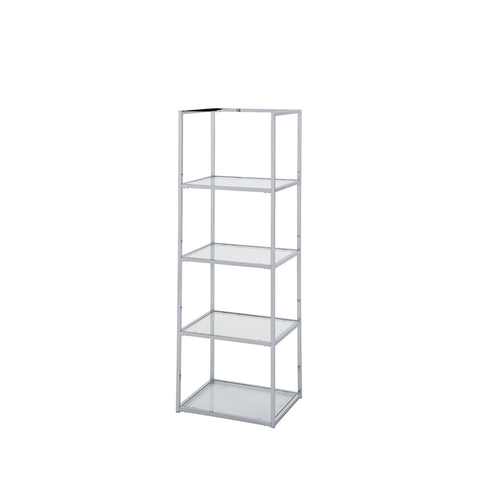 Logan 151.5cm Chrome and Glass 4 Tiered Rectangular Display Unit Shelving Unit CIMC 