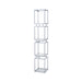 Logan 165.5cm Chrome and Glass 4 Tiered Square Display Unit Shelving Unit CIMC 