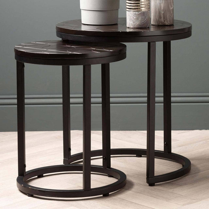 Solenn Set of 2 Black End Table Nest Of Tables CIMC 