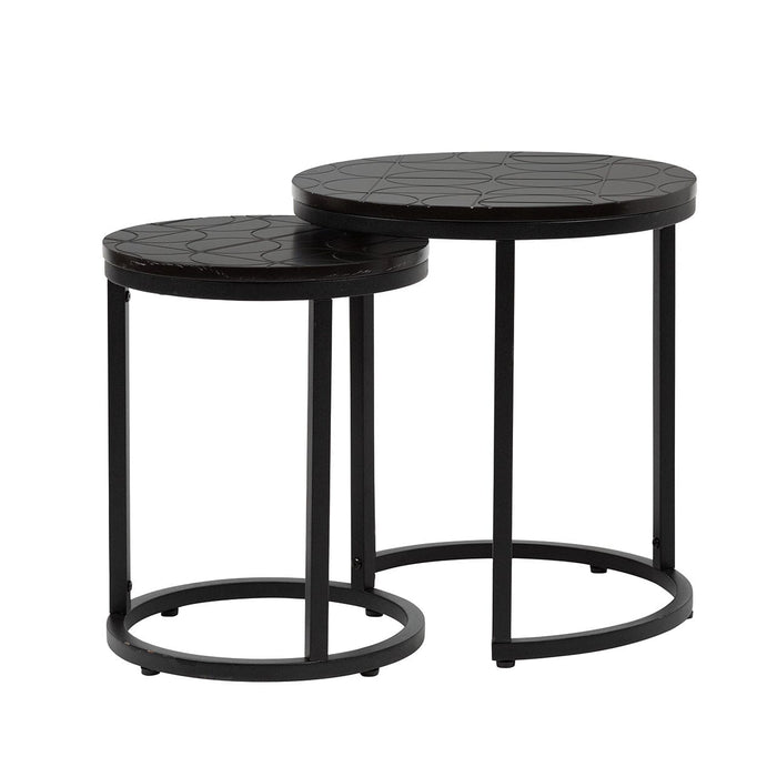 Solenn Set of 2 Black End Table Nest Of Tables CIMC 