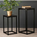 Solenn Set of 2 Black Plant Stand Nest Of Tables CIMC 