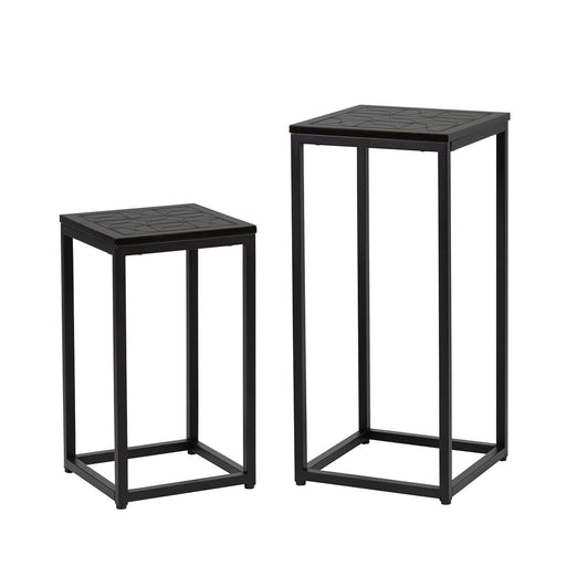 Solenn Set of 2 Black Plant Stand Nest Of Tables CIMC 