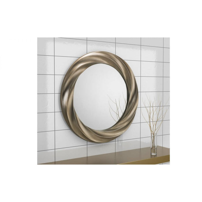 ANDANTE ROUND SILVER WALL MIRROR Mirror Julian Bowen V2 