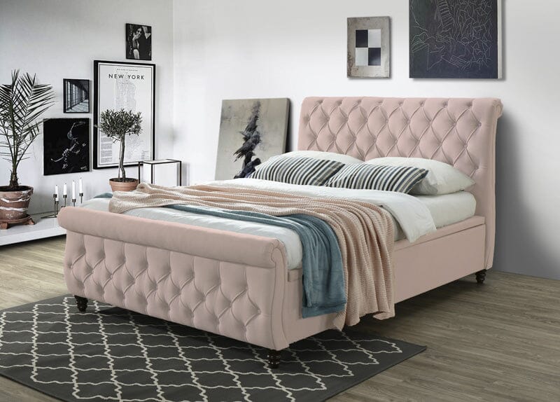 Morgan 4'6" Ottoman Bed - Pink Bed FP 