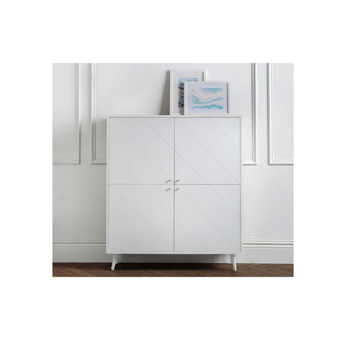 Moritz 4 Door Cabinet - White Bedside Tables Julian Bowen V2 