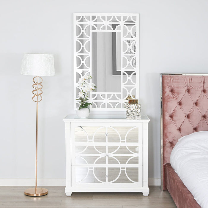 Torino White Wood Wall Mirror Mirrors CIMC 