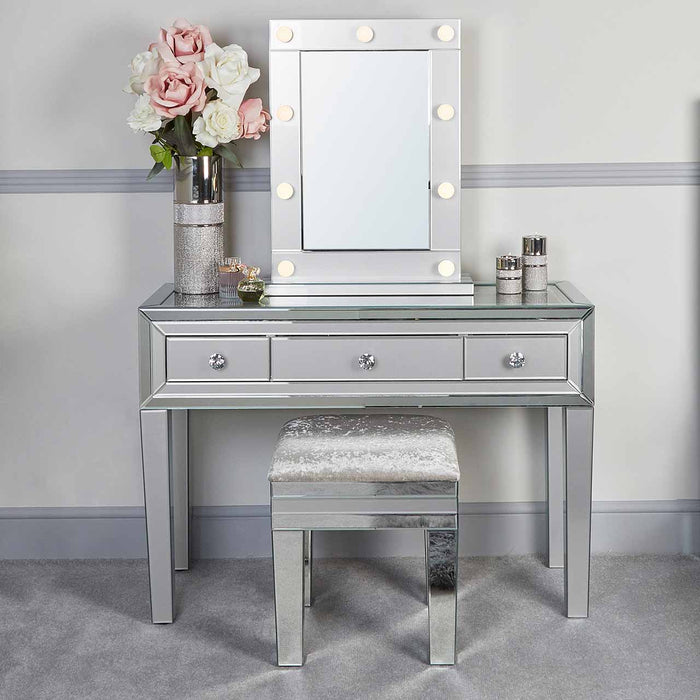 Grey Manhattan Mirror Stool Dressing Stool CIMC 