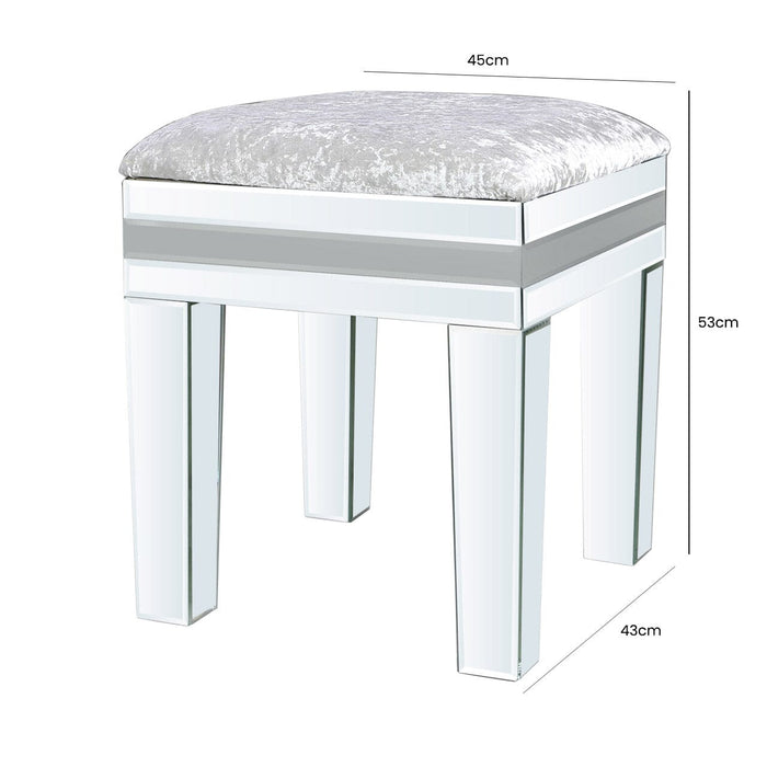 Grey Manhattan Mirror Stool Dressing Stool CIMC 