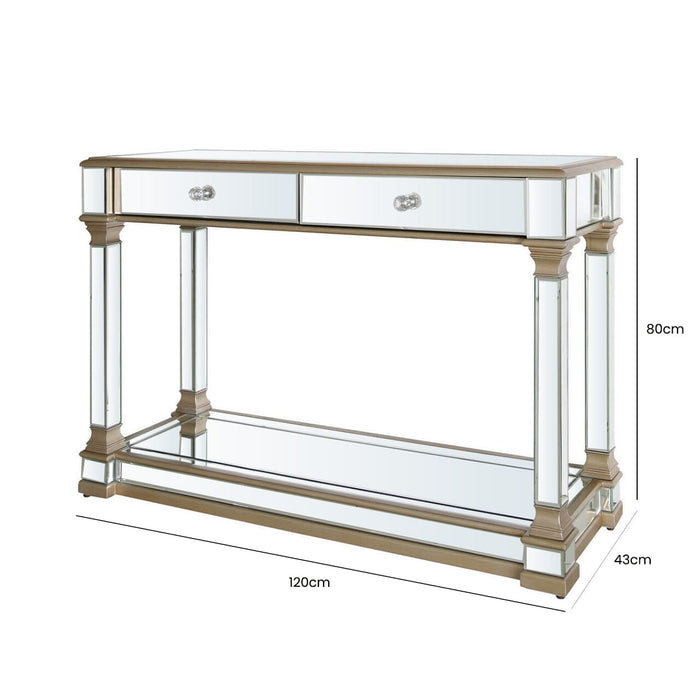 Apollo Champagne Mirrored Console Table Console Table CIMC 