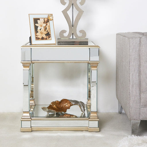 Apollo Champagne Mirrored End Table Side Table CIMC 