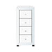 Value Omnia Mirror White 4 Drawer Tallboy Chest of Drawers CIMC 