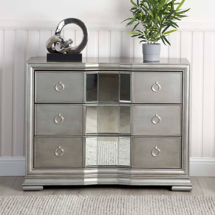 Lucca Mirror Grey 3 Drawer Chest Chest of Drawers CIMC 