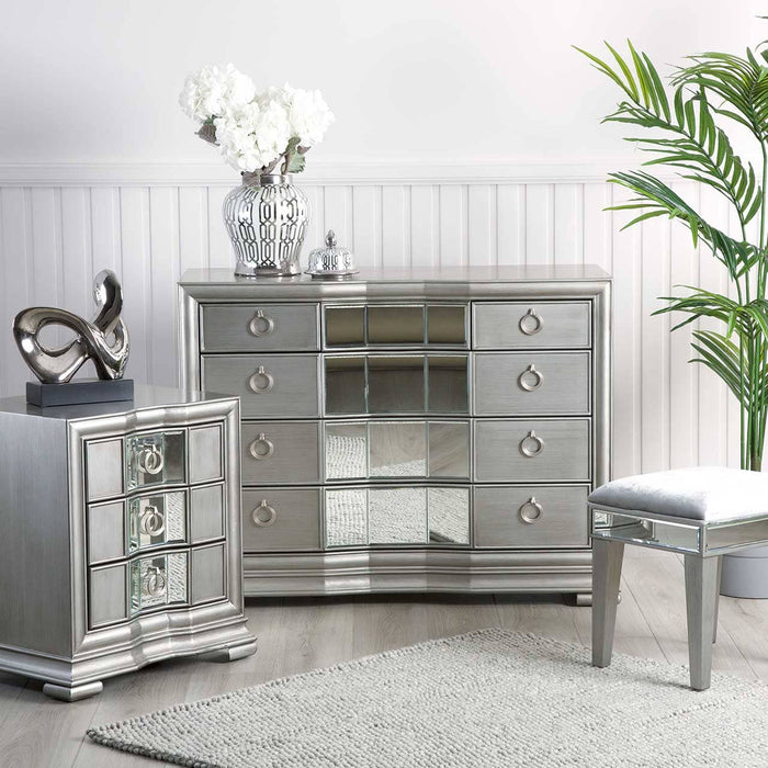 Lucca Mirror Grey 5 Drawer Chest Chest of Drawers CIMC 