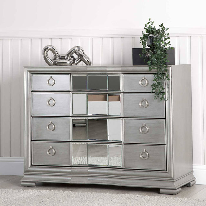 Lucca Mirror Grey 5 Drawer Chest Chest of Drawers CIMC 