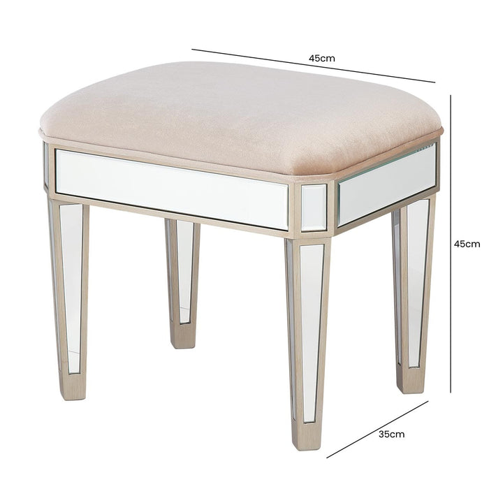 Becca Mirror Champagne Stool Dressing Stool CIMC 