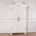 Wooden Carved French Chateau White Double Armoire Wardrobe Maison Repro 