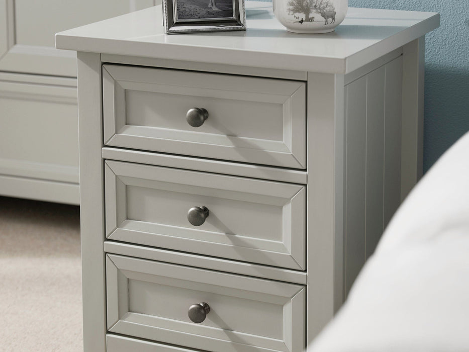 Maine 3 Drawer Bedside - Dove Grey Bedside Tables Julian Bowen V2 