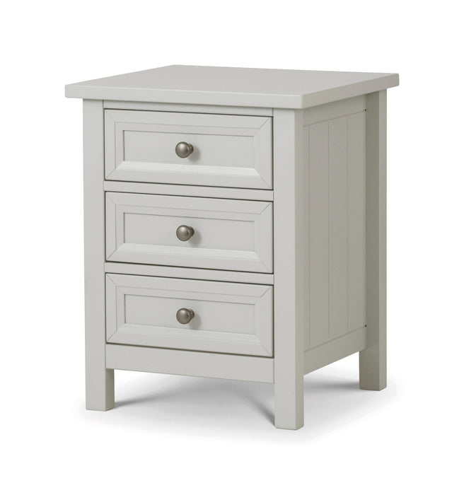 Maine 3 Drawer Bedside - Dove Grey Bedside Tables Julian Bowen V2 