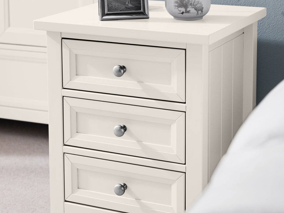 Maine 3 Drawer Bedside - Surf White Bedside Tables Julian Bowen V2 