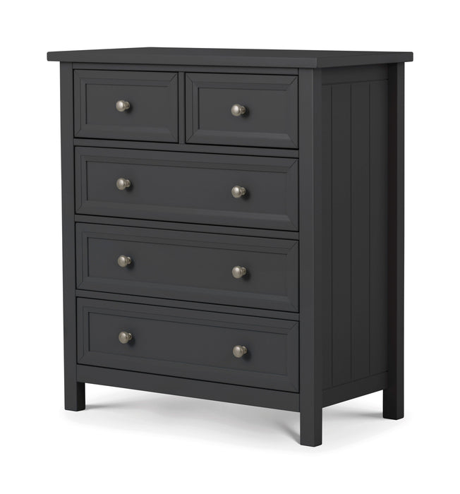 Maine 3 + 2 Drawer Chest - Anthracite Chest of Drawers Julian Bowen V2 