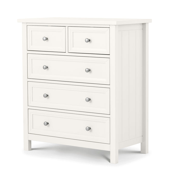 Maine 3+2 Drawer Chest - Surf White Chest of Drawers Julian Bowen V2 