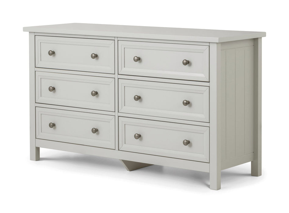 Maine 6 Drawer Wide Chest - Dove Grey Chest of Drawers Julian Bowen V2 