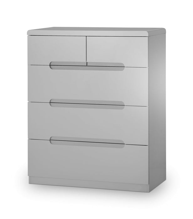 Manhattan 3+2 Drawer Chest - Grey Chest of Drawers Julian Bowen V2 