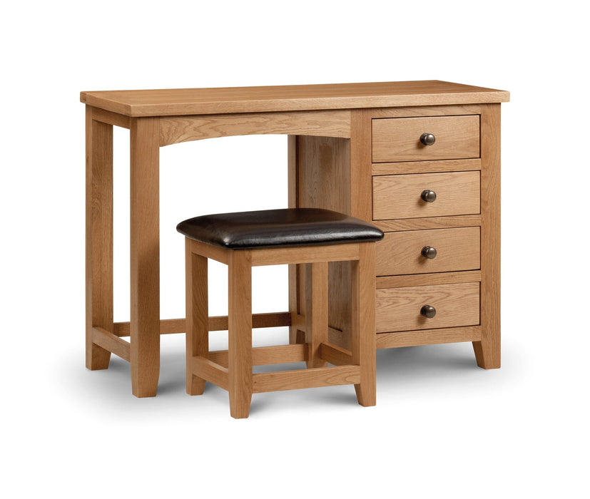 Marlborough Oak Single Pedestal Dressing Table Dressing Table Julian Bowen V2 