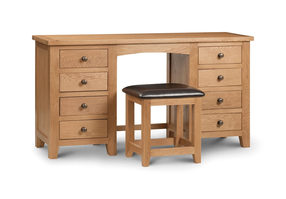 Marlborough Oak Twin Pedestal Dressing Table Dressing Table Julian Bowen V2 