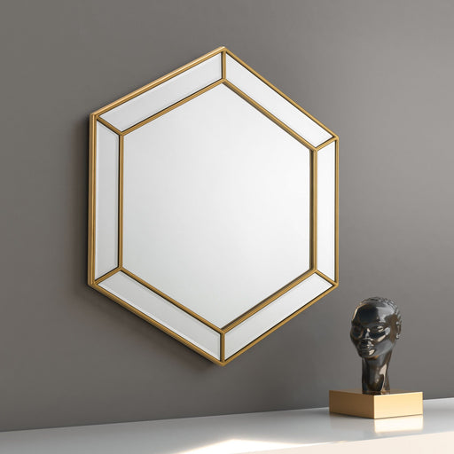 MELODY HEXAGONAL GOLD WALL MIRROR Mirror Julian Bowen V2 